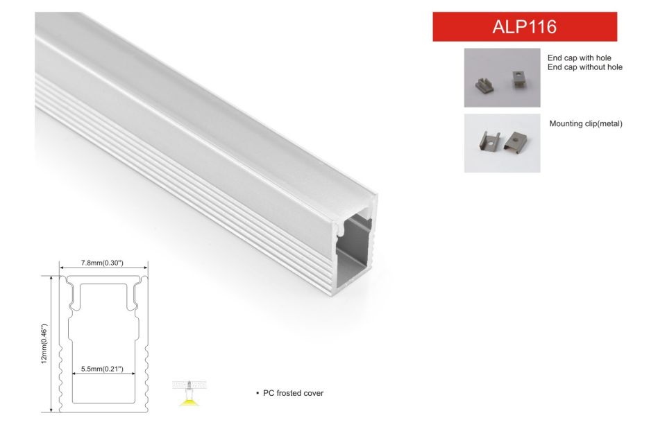 LED Profile Slim ALP116 PC Cover