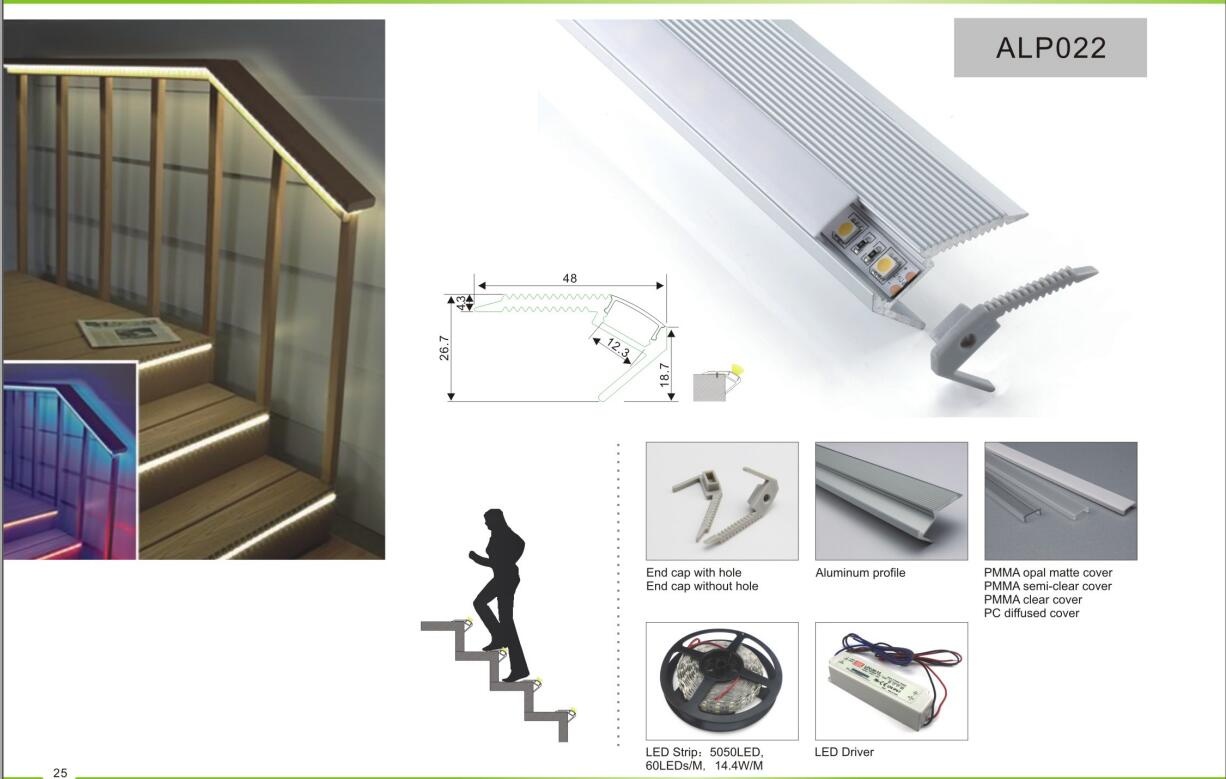 LED Aliminum Profile ALP022 Stairs
