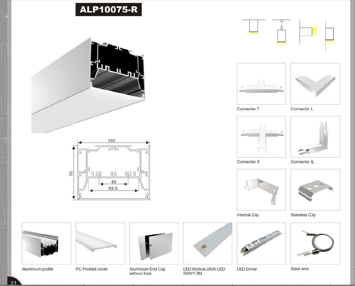 LED Aliminium Profile ALP10075-R